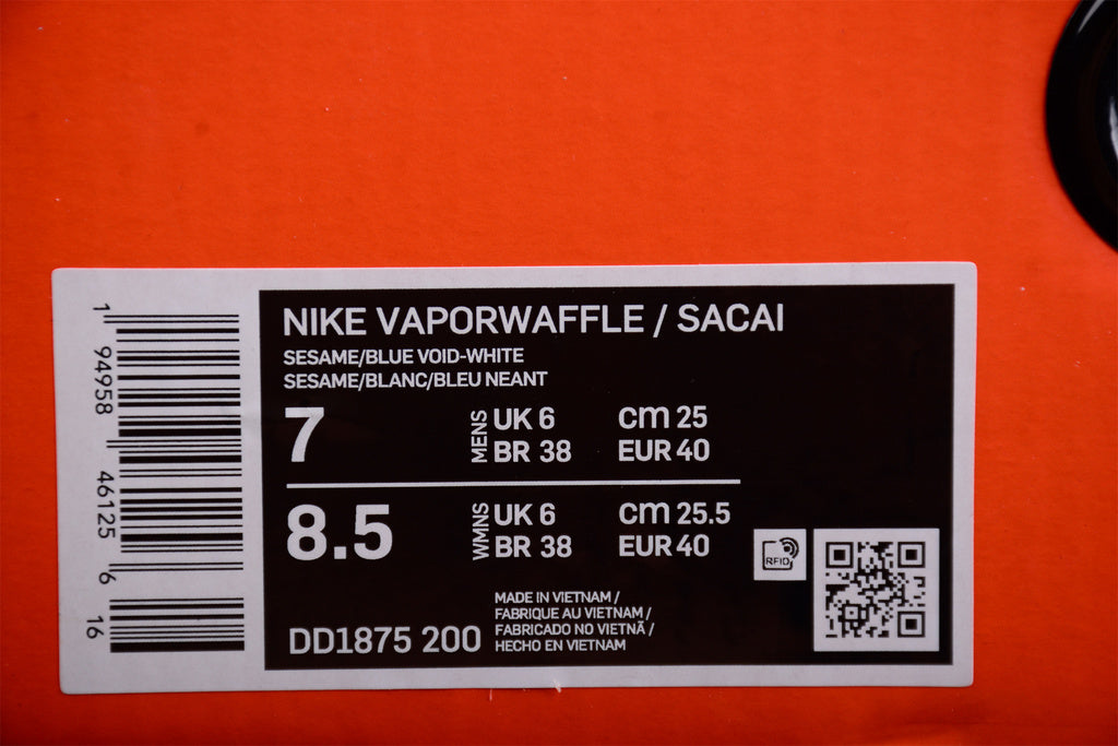 Nike Vaporwaffle sacai Sesame Blue Void DD1875-200.