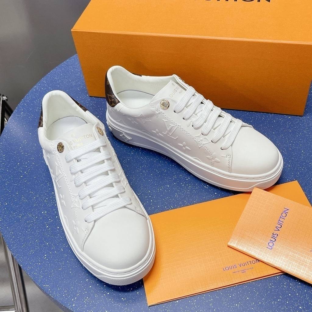 Lv Time Out Debossed Monogram Leather White.