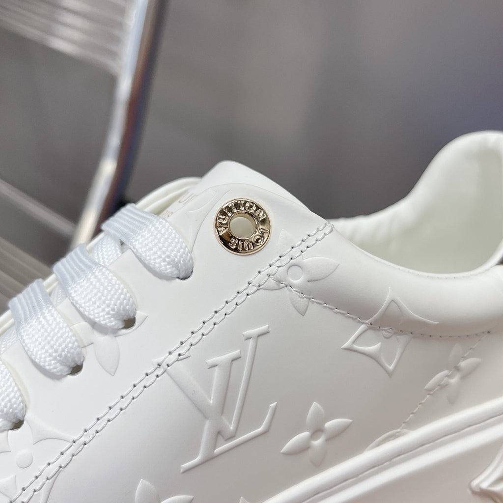 Lv Time Out Debossed Monogram Leather White.