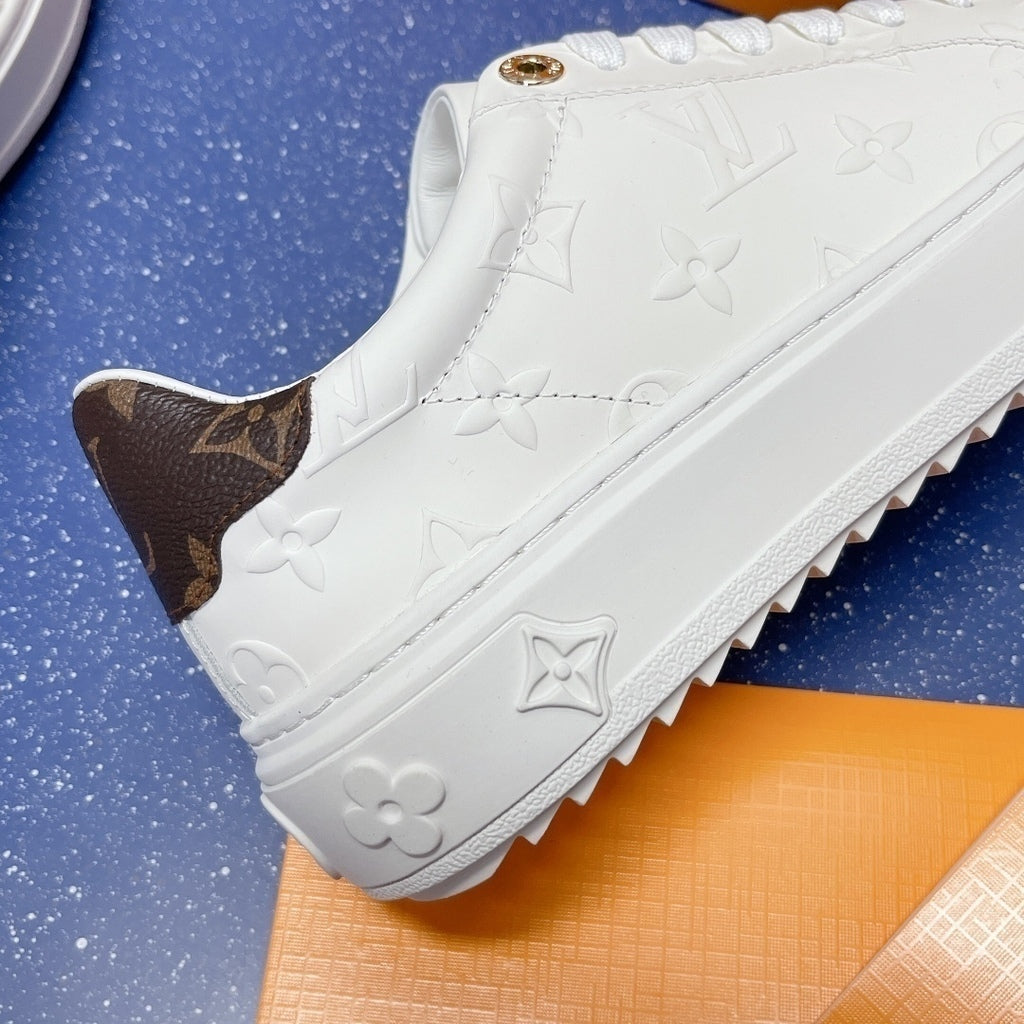 Lv Time Out Debossed Monogram Leather White.